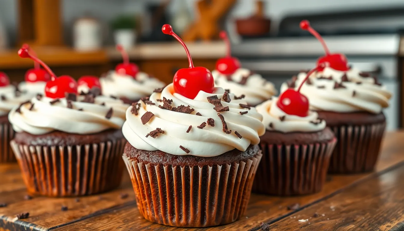 Perfect Black Forest Cupcakes Recipe: Easy Chocolate Cherry Treats in 30 Minutes 4 Perfect Black Forest Cupcakes Recipe: Easy Chocolate Cherry Treats in 30 Minutes 3