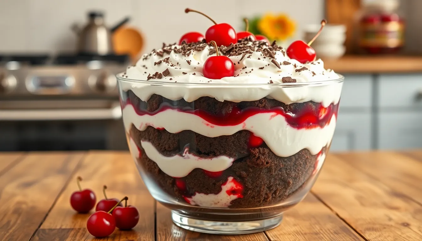 Easy Black Forest Trifle Recipe: Layers of Chocolate, Cherries & Cream Perfection 3