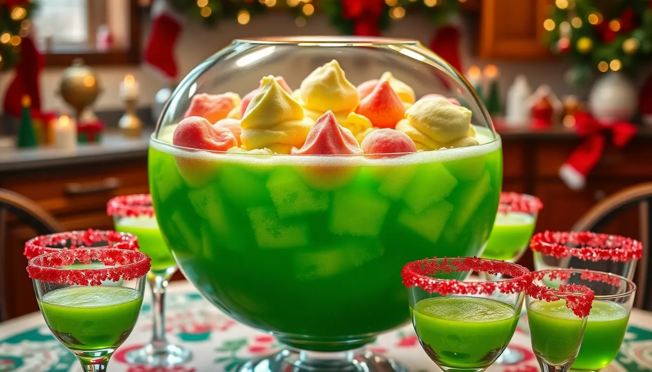 Easy Grinch Punch Recipe: Festive Green Holiday Drink for Christmas Parties 3