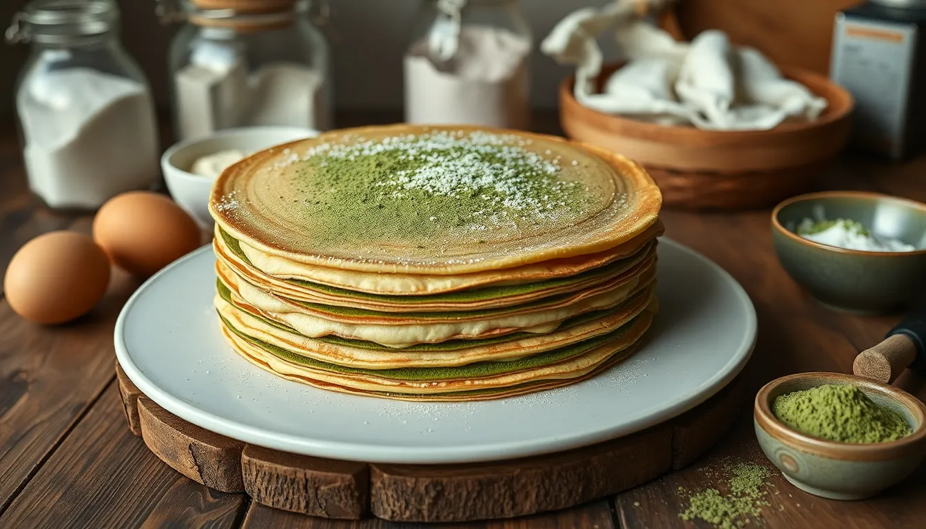 How to Make Perfect Matcha Mille Crepe Cake: Step-by-Step Recipe Guide 4 How to Make Perfect Matcha Mille Crepe Cake: Step-by-Step Recipe Guide 3
