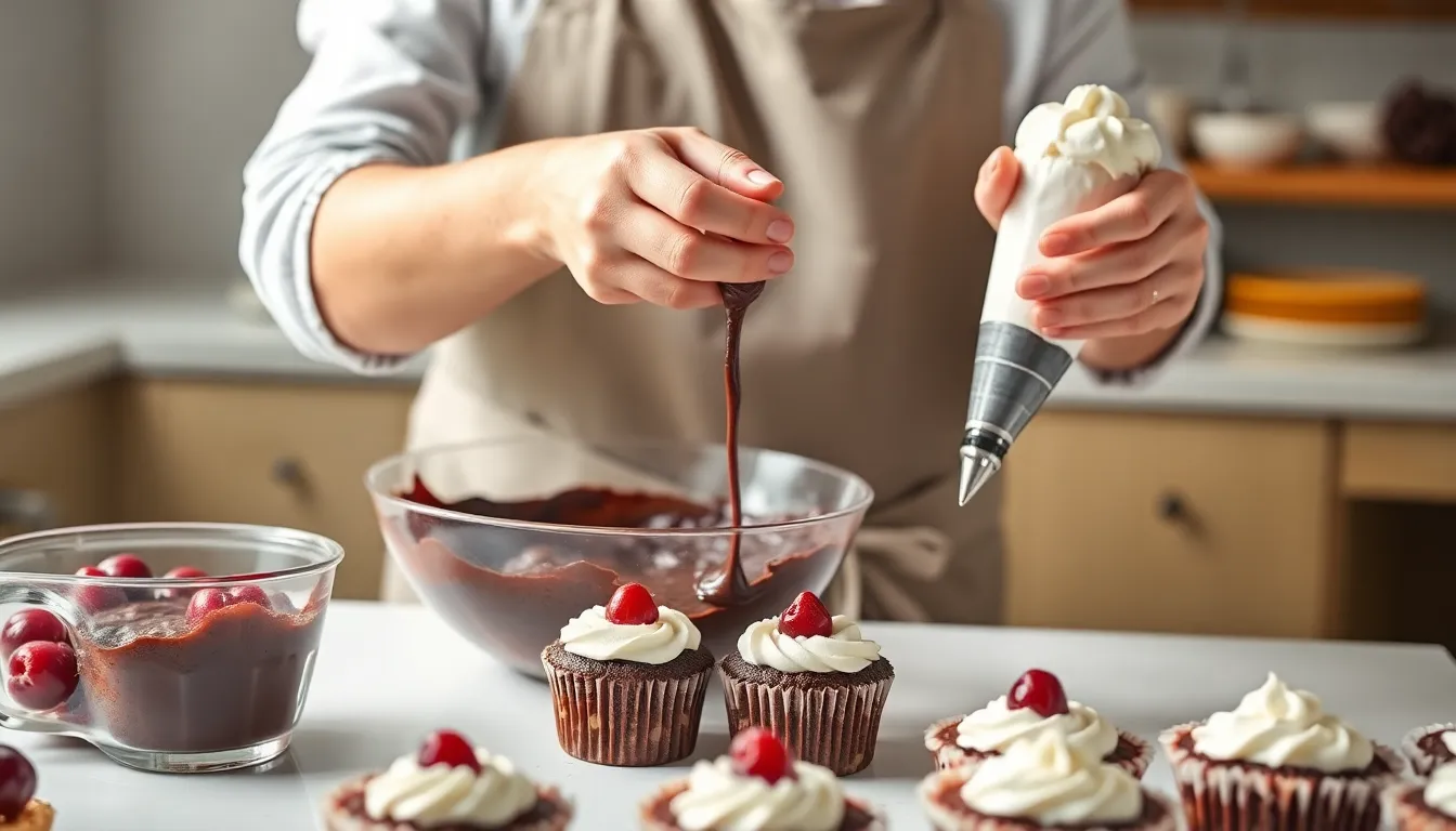 Perfect Black Forest Cupcakes Recipe: Easy Chocolate Cherry Treats in 30 Minutes 6 Perfect Black Forest Cupcakes Recipe: Easy Chocolate Cherry Treats in 30 Minutes 5
