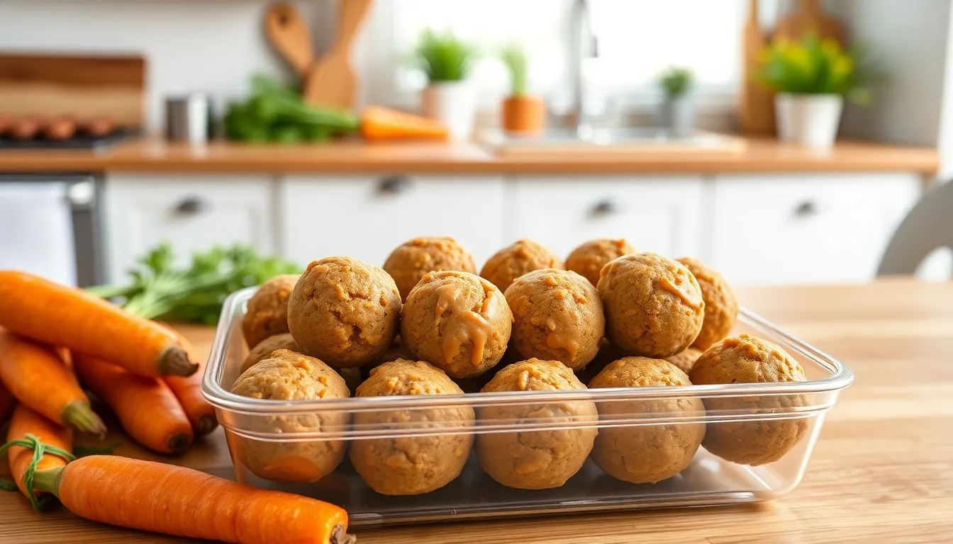 Healthy Carrot Cake Protein Balls Recipe (No-Bake + 90 Calories Each!) 6 Healthy Carrot Cake Protein Balls Recipe (No-Bake + 90 Calories Each!) 5