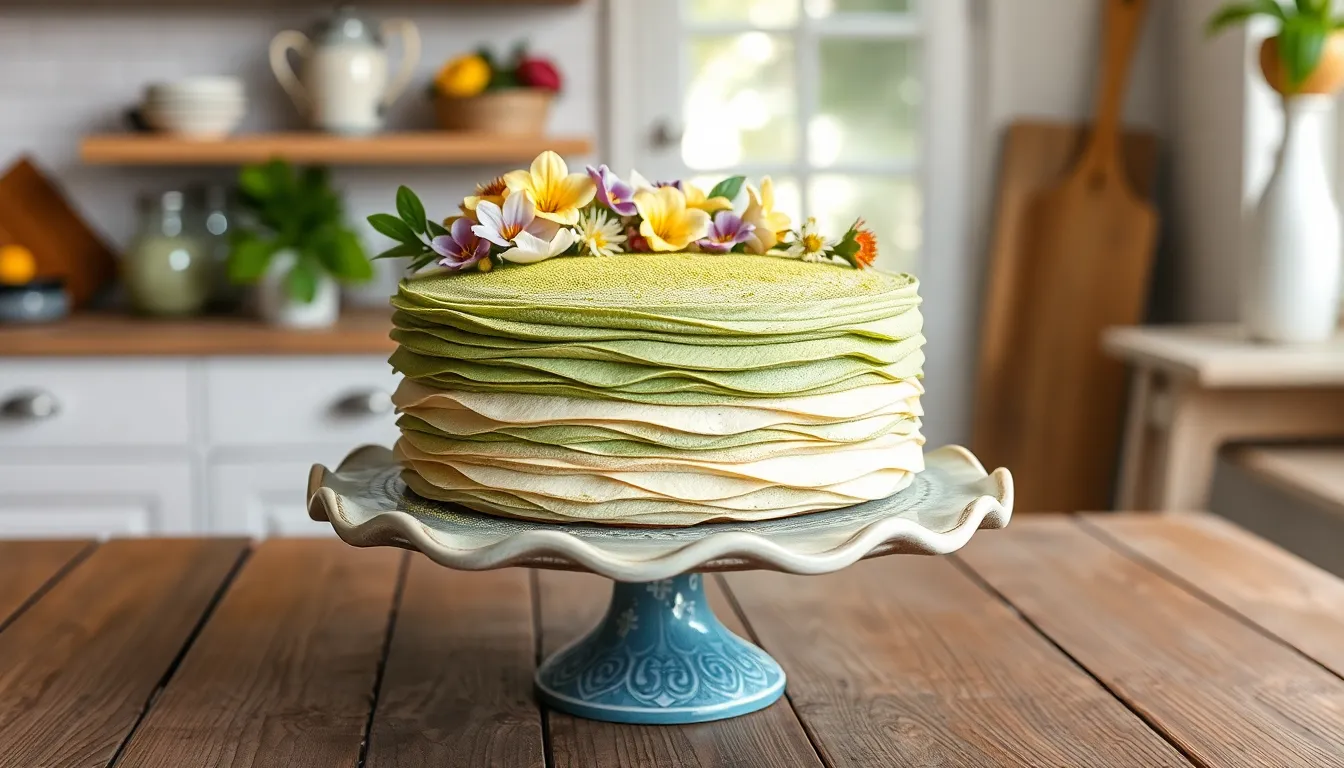 How to Make Perfect Matcha Mille Crepe Cake: Step-by-Step Recipe Guide 6 How to Make Perfect Matcha Mille Crepe Cake: Step-by-Step Recipe Guide 5