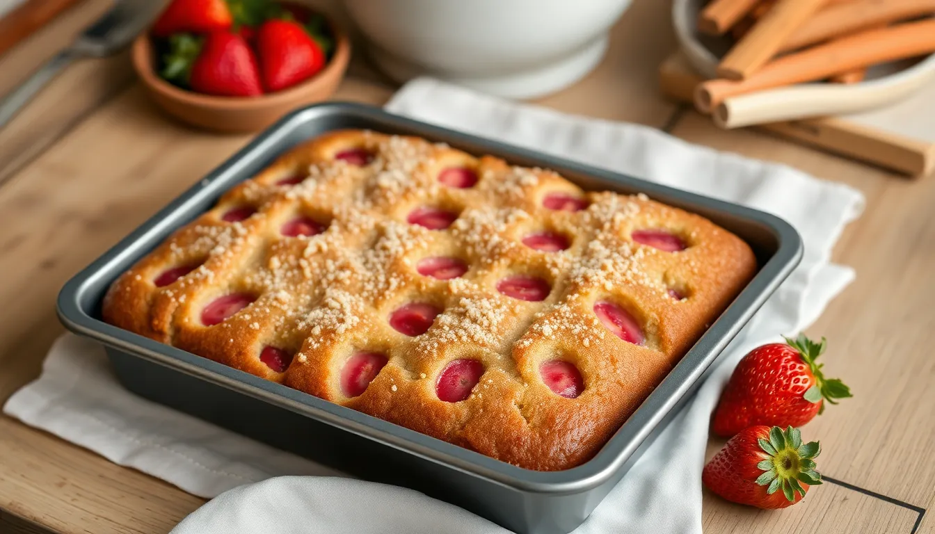 Easy Strawberry Rhubarb Coffee Cake Recipe (Perfect for Brunch!) 5