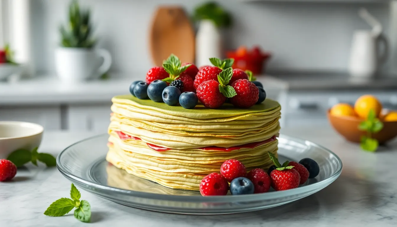 How to Make Perfect Matcha Mille Crepe Cake: Step-by-Step Recipe Guide 8 How to Make Perfect Matcha Mille Crepe Cake: Step-by-Step Recipe Guide 7