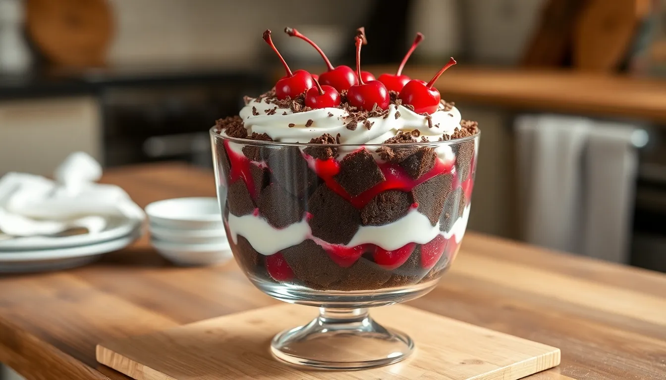 Easy Black Forest Trifle Recipe: Layers of Chocolate, Cherries & Cream Perfection 9