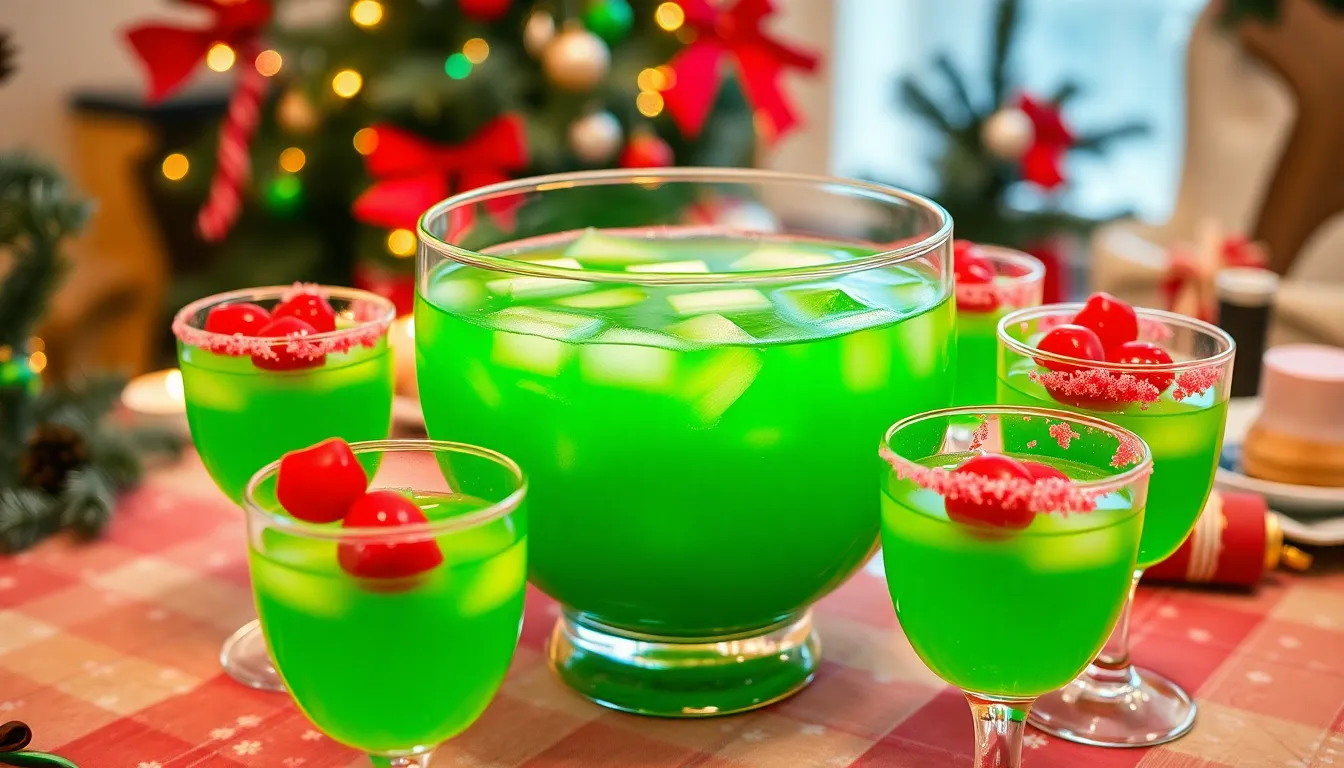 Easy Grinch Punch Recipe: Festive Green Holiday Drink for Christmas Parties 9