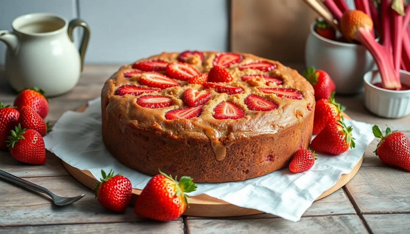 Easy Strawberry Rhubarb Coffee Cake Recipe (Perfect for Brunch!) 9