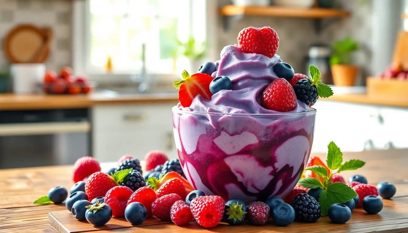 Homemade Blueberry Frozen Yogurt Recipe (No Ice Cream Maker Needed!) 11