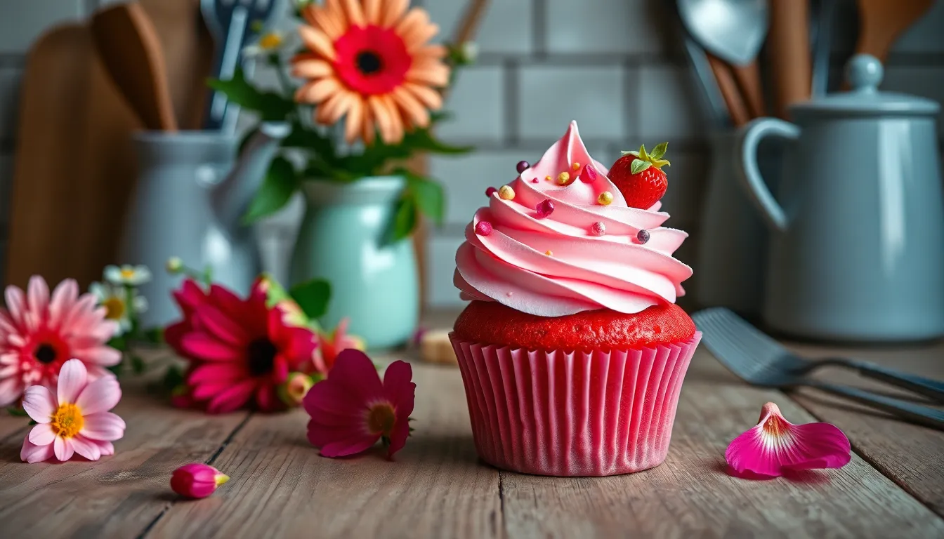 Pink Velvet Cupcakes: Easy Recipe with Cream Cheese Frosting (Better Than Red!) 11