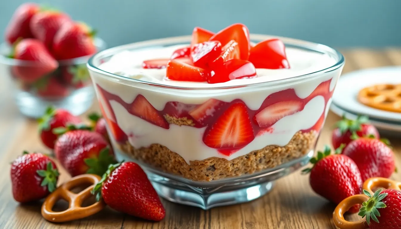 Easy Strawberry Pretzel Salad Recipe: 3-Layer Sweet & Salty Dessert 13