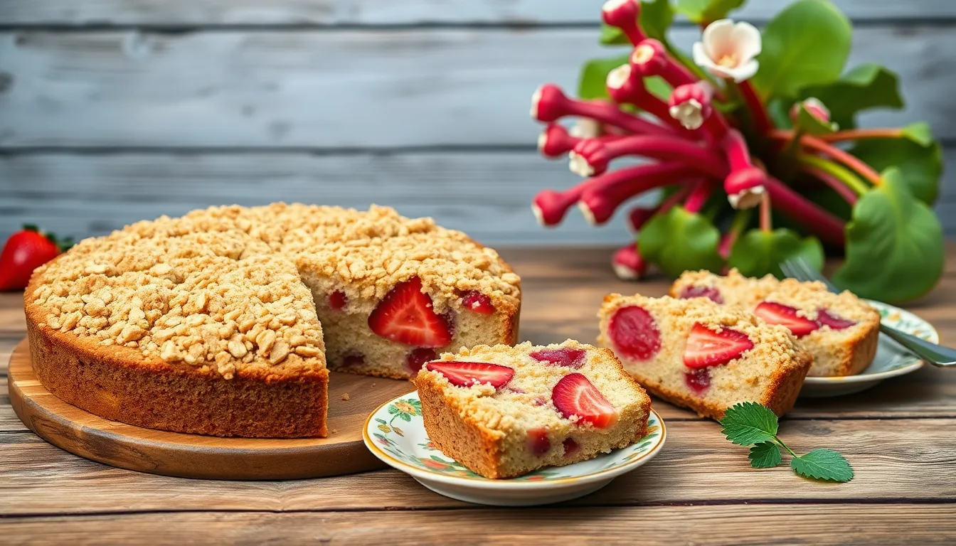Easy Strawberry Rhubarb Coffee Cake Recipe (Perfect for Brunch!) 15