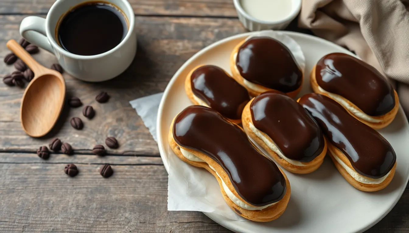 How to Make Perfect Coffee Eclairs: Easy French Pastry Recipe with Coffee Cream 1