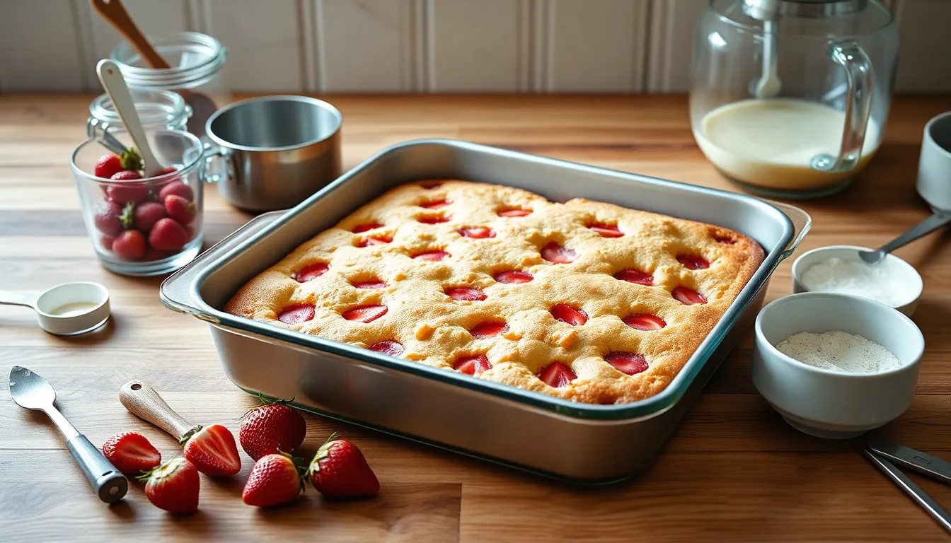 Easy Strawberry Rhubarb Coffee Cake Recipe (Perfect for Brunch!) 1
