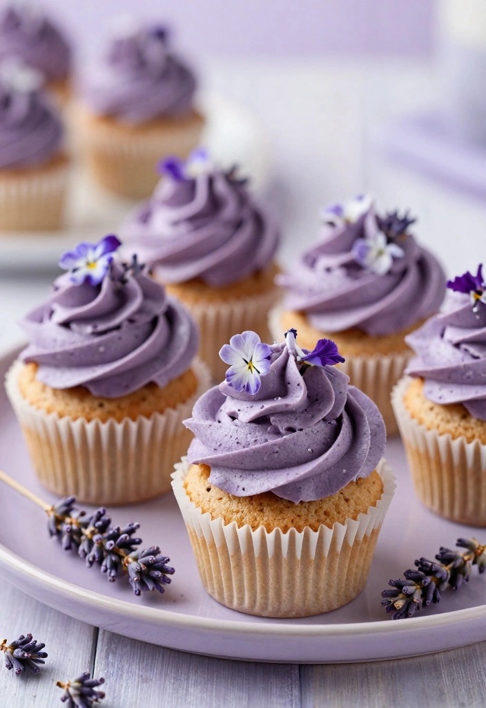 10 Aesthetic Dessert Recipes for Beautiful Trendy Treats 12 10 Aesthetic Dessert Recipes for Beautiful Trendy Treats - 2. Lavender Vegan Cupcakes