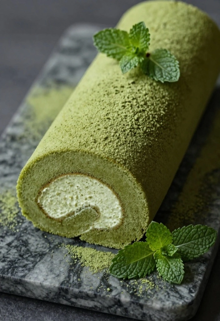 10 Cake Roll Recipes for Soft Sweet Filled Desserts 34 10 Cake Roll Recipes for Soft Sweet Filled Desserts - 4. Matcha Green Tea Cake Roll