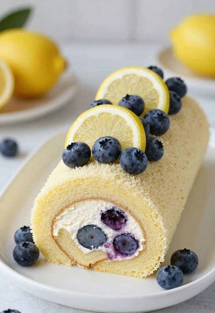 10 Cake Roll Recipes for Soft Sweet Filled Desserts 45 10 Cake Roll Recipes for Soft Sweet Filled Desserts - 5. Lemon Blueberry Cake Roll