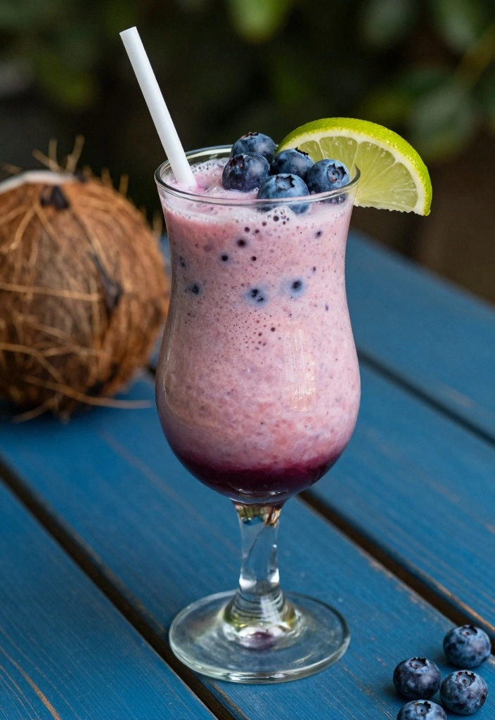 10 Coconut Cocktail Recipes for Creamy Tropical Island Flavor 56 10 Coconut Cocktail Recipes for Creamy Tropical Island Flavor - 6. Coconut Blueberry Bliss