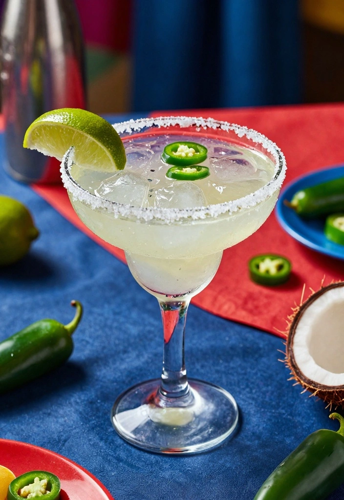 10 Coconut Cocktail Recipes for Creamy Tropical Island Flavor 78 10 Coconut Cocktail Recipes for Creamy Tropical Island Flavor - 8. Spicy Coconut Margarita