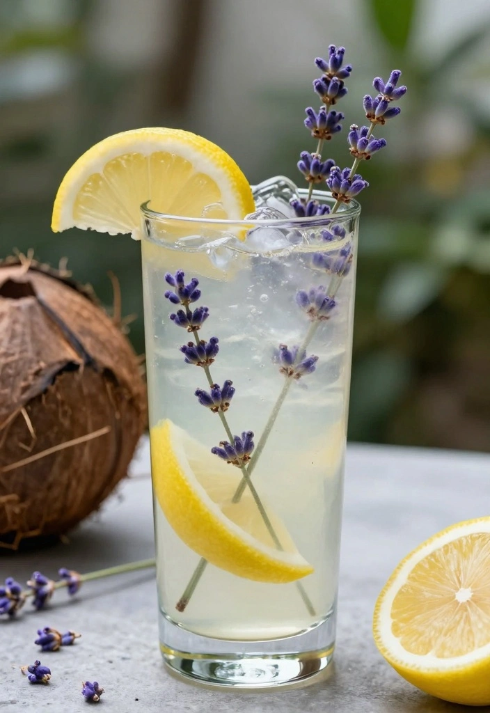 10 Coconut Cocktail Recipes for Creamy Tropical Island Flavor 89 10 Coconut Cocktail Recipes for Creamy Tropical Island Flavor - 9. Coconut Lavender Lemonade
