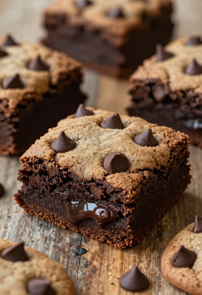10 Cookie Brownie Recipes for Rich Fudgy Chewy Bites 1 10 Cookie Brownie Recipes for Rich Fudgy Chewy Bites - 1. Fudgy Gluten-Free Chocolate Chip Cookie Brownies