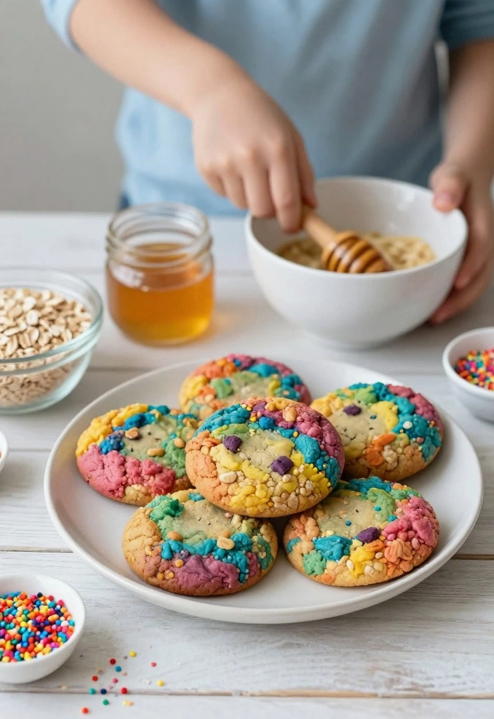 10 Cookie Recipes for Kids for Fun Easy Baking 1 10 Cookie Recipes for Kids for Fun Easy Baking - 1. Rainbow Oatmeal Cookies