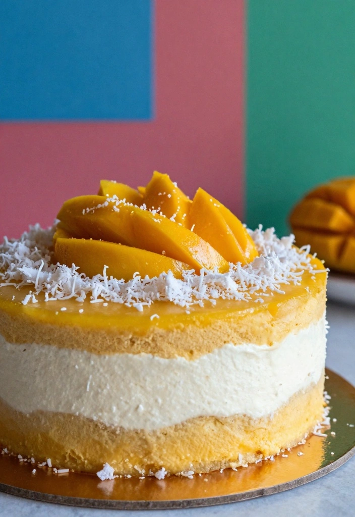10 Filled Cake Recipes for Creamy Flavorful Layers 89 10 Filled Cake Recipes for Creamy Flavorful Layers - 9. Mango Coconut Cream Cake