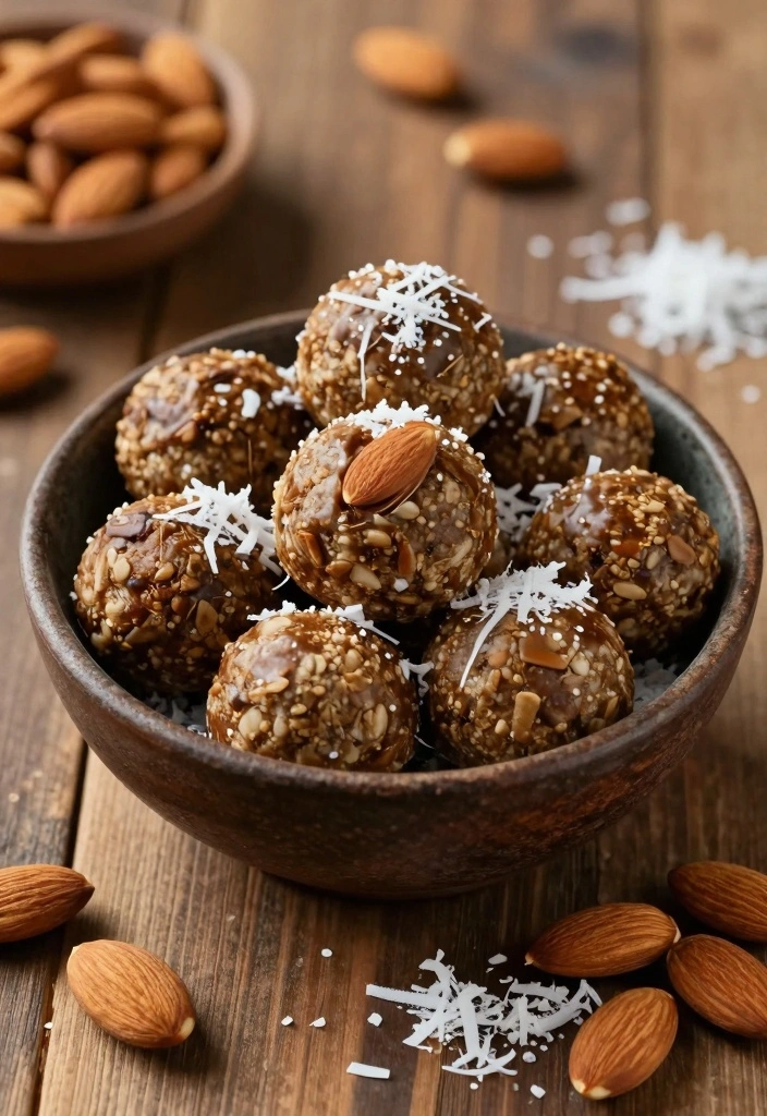 10 Protein Powder Baking Recipes for High Protein Sweet Snacks 56 10 Protein Powder Baking Recipes for High Protein Sweet Snacks - 6. Almond Joy Protein Balls