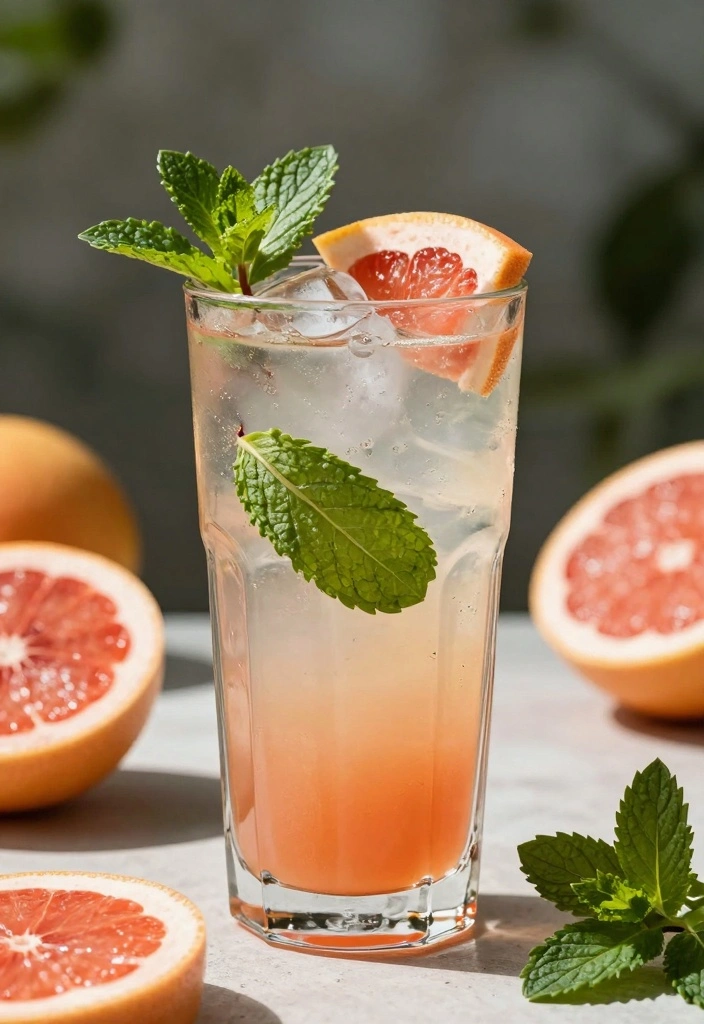 12 Tropical Cocktail Recipes for Bright Sweet Vacation Vibes 122 12 Tropical Cocktail Recipes for Bright Sweet Vacation Vibes - 12. Grapefruit Mint Cooler