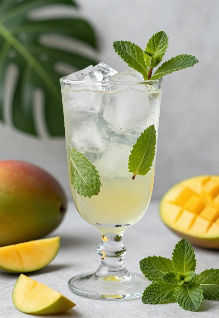 12 Tropical Cocktail Recipes for Bright Sweet Vacation Vibes 12 12 Tropical Cocktail Recipes for Bright Sweet Vacation Vibes - 2. Mango Mint Cooler