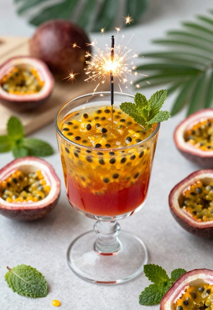 12 Tropical Cocktail Recipes for Bright Sweet Vacation Vibes 45 12 Tropical Cocktail Recipes for Bright Sweet Vacation Vibes - 5. Passionfruit Sparkler
