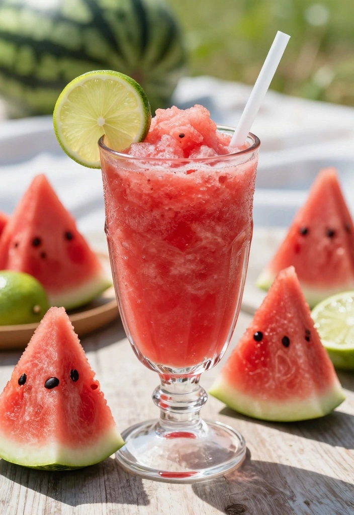 12 Tropical Cocktail Recipes for Bright Sweet Vacation Vibes 56 12 Tropical Cocktail Recipes for Bright Sweet Vacation Vibes - 6. Watermelon Lime Slush