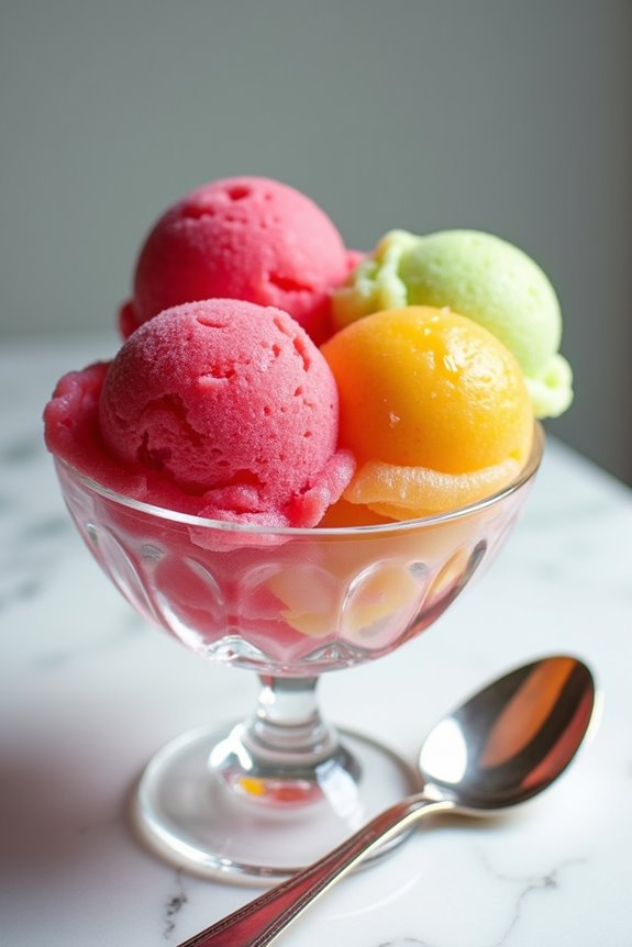 dairy free sorbet showcases fruit flavor