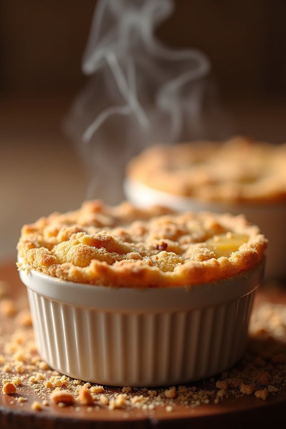 dense batters support crispy streusel