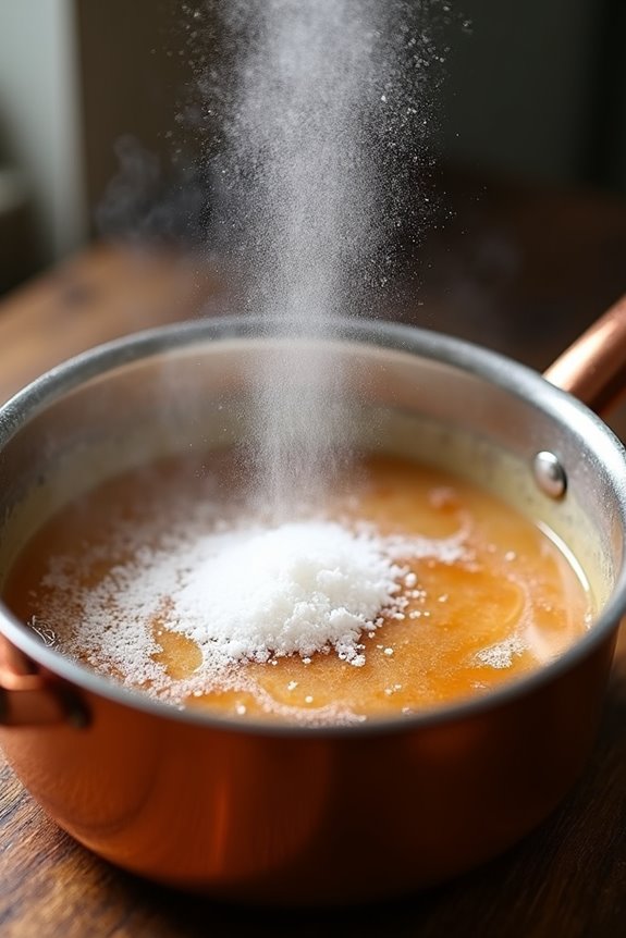 four word phrase baking soda foams rapidly