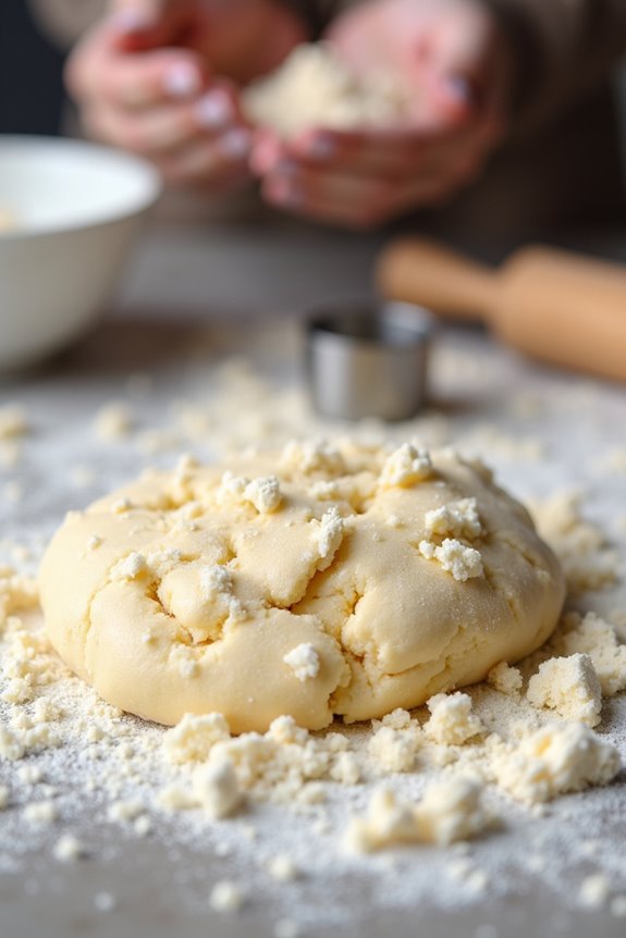 too much flour causes crumbly dough