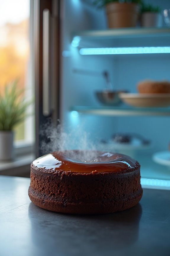 warm cake should not go directly fridge